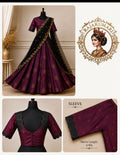 wine colour half saree